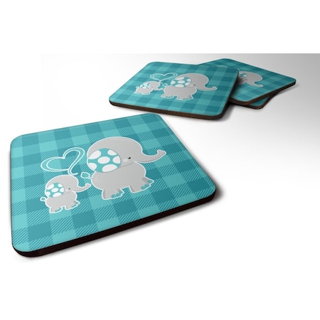 Mommy & Baby Elephant Foam Coasters - Set Of 4